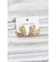 316L Çelik Gold Renk Kalp Model Kadın Küpe TJ-BKP11809