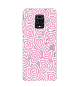 Redmi Note 9 Pro/Note 9S Uyumlu Kalp Desenli Şeffaf Telefon Kılıfı