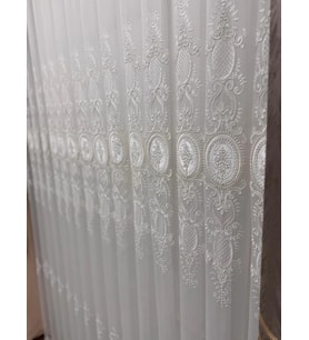 NİVEMESHOME HAZEL APLİK3 EKRU 1/2,5 PİLELİ BAMBU TÜL PERDE
