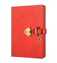 VICTORIA'S JOURNALS 4403 13x18cm 80gr.160YP. HUSH-HUSH KUTULU KİLİTLİ ÇİZGİSİZ DEFTER METALİK KIRMIZ