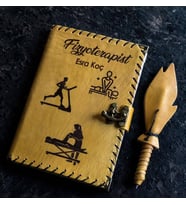 Fizyoterapist İsme Özel Deri Defter (Taba)