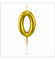 0 Rakam Mum Altın - 10 cm