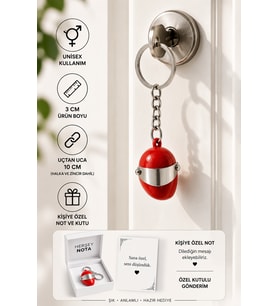 Kırmızı Kask Figürlü Anahtarlık Unisex Metal Anahtarlık