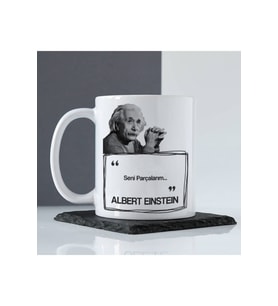Porselen - Einstein Esprili Kupa Bardak Komik Söz- Makinede Yıkanabilir
