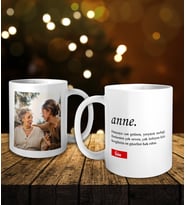 Kişiye Özel Fotoğraflı Anne Kelimeli Kupa Bardak
