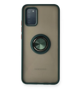 Durukar® Samsung Galaxy A02S Kılıf Montreal Yüzüklü Silikon Kapak - Yeşil