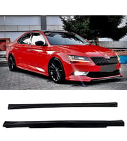 Skoda Superb Aero Yan Marşpiyel Seti Plastik 2 Adet Mat Siyah 2015 2016 2017 2018 2019 karlık+ek+bodykit