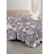 Pamuklu Çift Kişilik Nevresim Takımı Natura Rose Gray