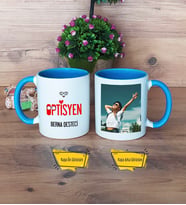 Optisyen Kupa Bardak Mavi Fotoğraflı Tıp Bayramı Hediyesi Optisyenler Günü Hediyesi