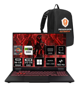 Asus Tuf A16 Ryzen 7 260 RTX 5060 8GB 96GB RAM 512GB SSD 16" FHD+ 165Hz Win11 Pro FA608UMRV130P442 Gaming Laptop + Per4 Çanta