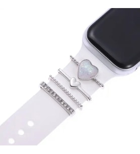 Apple Watch Uyumlu Kordon Aksesuarı Charm Set Kalp