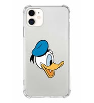 Apple iPhone 11 Uyumlu Köşe Korumalı Antişok  Kapak Donald Duck Tasarımlı Şeffaf  Kılıf