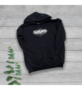 Awesome Göğüs Baskılı Unisex Oversize Siyah Sweatshirt