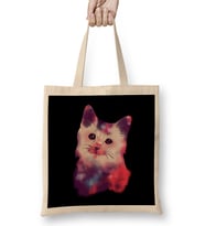 Cute Galactic Cat Space Exploration Kitten Bez Çanta Uzun Saplı