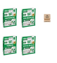 Gizli 6. Sınıf Matematik Fen Türkçe ve Sosyal 12'li Deneme-MEB Gibi Sordu 4lü Set + Telefon Standı
