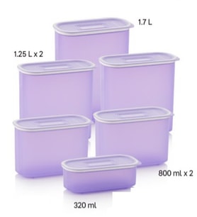 Tupperware Lila Oval Saklama Kabı Set 6li