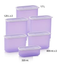 Tupperware Lila Oval Saklama Kabı Set 6li
