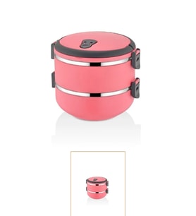 2 Katlı Sızdırmaz Yemek Termosu Sefer Tası Pembe 1,50 Litre