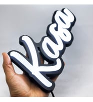 Leon Işık 'KASA' EL YAZISI Işıklı Özel Tabela-Led ile Neon Görünümlü Tabela-BEYAZ (29X15CM)