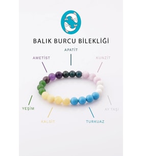 Balık Burcu Doğal Taş Bileklik 8 Mm Küre Kesim - Burç Bilekliği