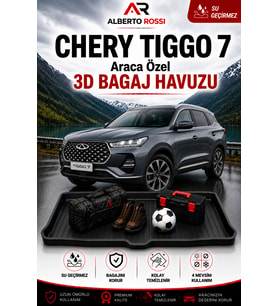 Chery Tiggo 7 Pro 2022 - 2026 Araca Özel 3D Bagaj Havuzu