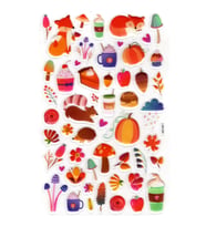 Sticker Kabartmalı Stiker Defter, Planlayıcı Etiket (lxk-024) - 22X14 cm - Sevimli Tilki ve Kirpi