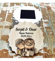 Magnet Hediyelik - Yukarı Bak Up Karakterli Nişan, Kına, Düğün, Söz Nikah Hatırası Magnet