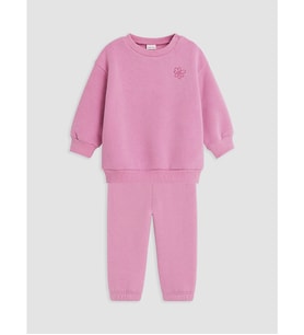 LC WAIKIKI Pembe Çiçek Nakışlı Kız Bebek Eşofman Takım