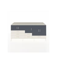 Kronos Konsol 6 Raflı 6 Çekmeceli 5 Kapaklı 220x59x99 Aytaşı-Antrasit/Aytaşı
