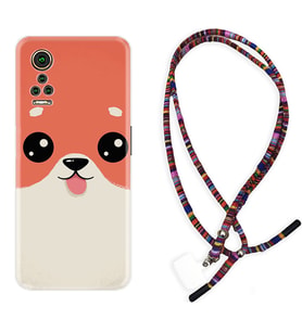 General Mobile GM 21 Pro GM 22 Pro Plus Kılıf Boyun Asklı Rasta Silikon Sevimli Köpek 1731