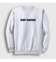 Presmono Unisex Beyaz Nap Queen Hediye Uykucu Prenses Sweatshirt 503970tt (Beyaz)