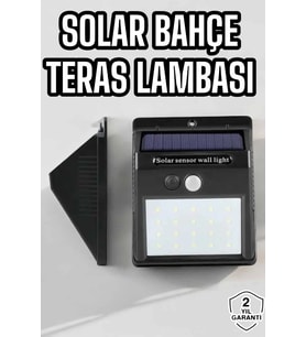 Güneş Enerjili Bahçe Lambası Solar Gece Aydınlatma Sensörlü Lamba