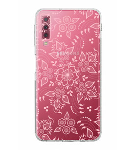 Samsung Galaxy A7 2018  Kamera Korumalı  Kapak Nostalji Desen Tasarımlı  Şeffaf Kılıf