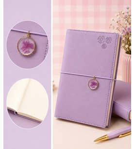 VJ CHARM ÇİÇEK DEFTER A5 96 YP 100 GR NOKTALI MOR