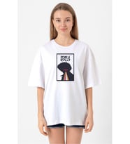 See You In Space Cowboys Minimalist Anime Poster Beyaz Kadın Oversize Tshirt