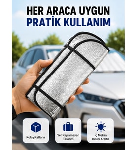 Araç Ön Cam Güneşlik Isı Yalıtımlı Katlanabilir Model Renault Megane Honda Civic Opel Astra Ford Foc