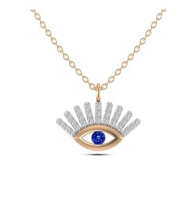 Pırlanta Eye Kolye (Altın-Beyaz)