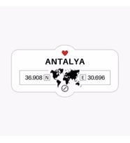 Antalya Gps Harita Sticker Oto Araba Yapıştırma 17CM