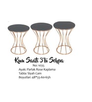 Brc Zigon 13393 Kumsaat Model Düz SİYAH tabla Metal Çelik ROSE Kaplama El Yapım  (Bakır)