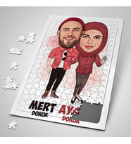 Kişiye Özel Yapboz Aşkımızın Halleri Karikatürlü Puzzle