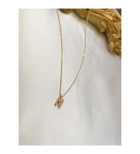 Zirkon Taşlı Minimal Gold N Harfli Kolye