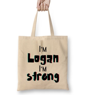 Logan Name personalized Custom Vintage Retro Rainbow Design Gift Baby-Gift For Him Bez Çanta Uzun Saplı
