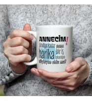 Annecim Şimdiye Kadar Sana Harika Baskılı Beyaz Kupa