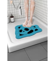 Panda Banyo Paspası Kaymaz Taban Yumuşak Esnek  Paspas Islak Zemin Hijyenik Paspas (40x60 cm) (Mavi)