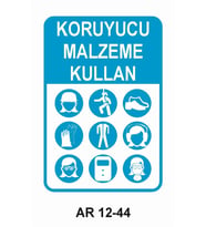KORUYUCU MALZEME KULLAN 2 KADIN FİGÜRLÜ İŞ GÜVENLİĞİ UYARI LEVHASI 1 ADET PVC 21 X 29CM