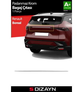 S-Dizayn Renault Boreal Mat Krom Bagaj Çıtası 2025 Üzeri A+ Kalite