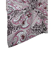 Emilya Fres Krep Leopar Desenli Eşarp 90x90 cm (Bej)