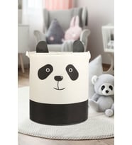 Panda Tasarımlı Filesiz Bebek Çocuk Odası Düzenleyici Saklama Kutusu Oyuncak Kirli Sepeti 37x40