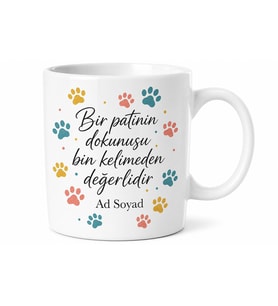 Paw Temalı Hayvan Sever Özel Tasarım Baskılı Kupa Bardak Hediye