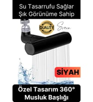 Özel Tasarım Dekoratif Mutfak Su Tasarruflu Krom Çelik 360 Derece Dönen Musluk Çok Fonksiyonlu